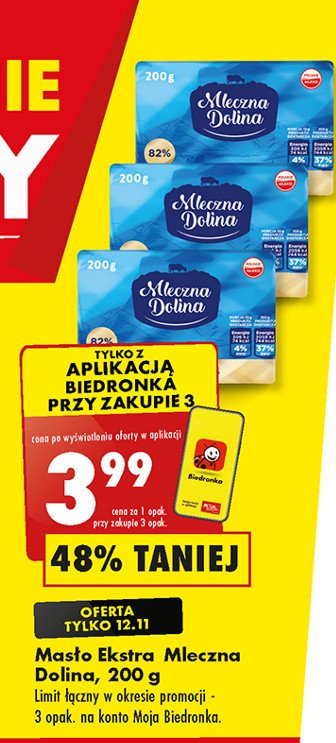 Masło ekstra Mleczna dolina promocja