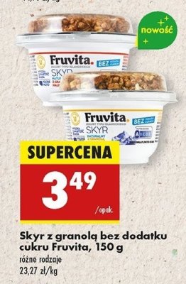Jogurt malinowy z granolą Fruvita skyr promocja