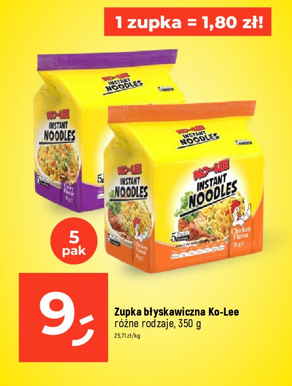 Danie noodles curry flavour Ko-lee promocja