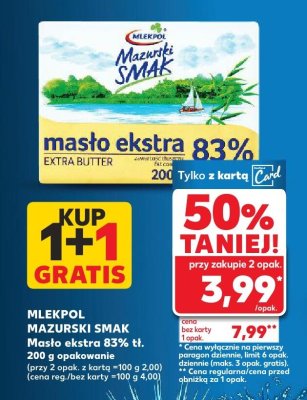 Masło ekstra 83% tł. promocja w Kaufland