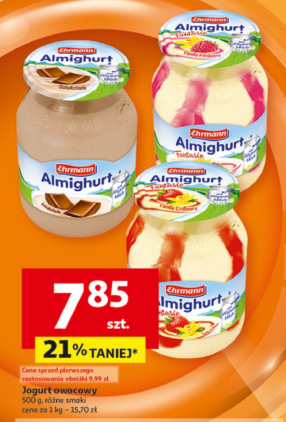 Jogurt wanilia + truskawka Ehrmann promocja