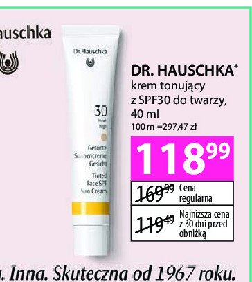 Krem tonujący do twarzy z spf30 light Dr hauschka promocja