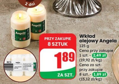 Wk艂ad olejowy 5 dni wysoki Angela promocja w Dino