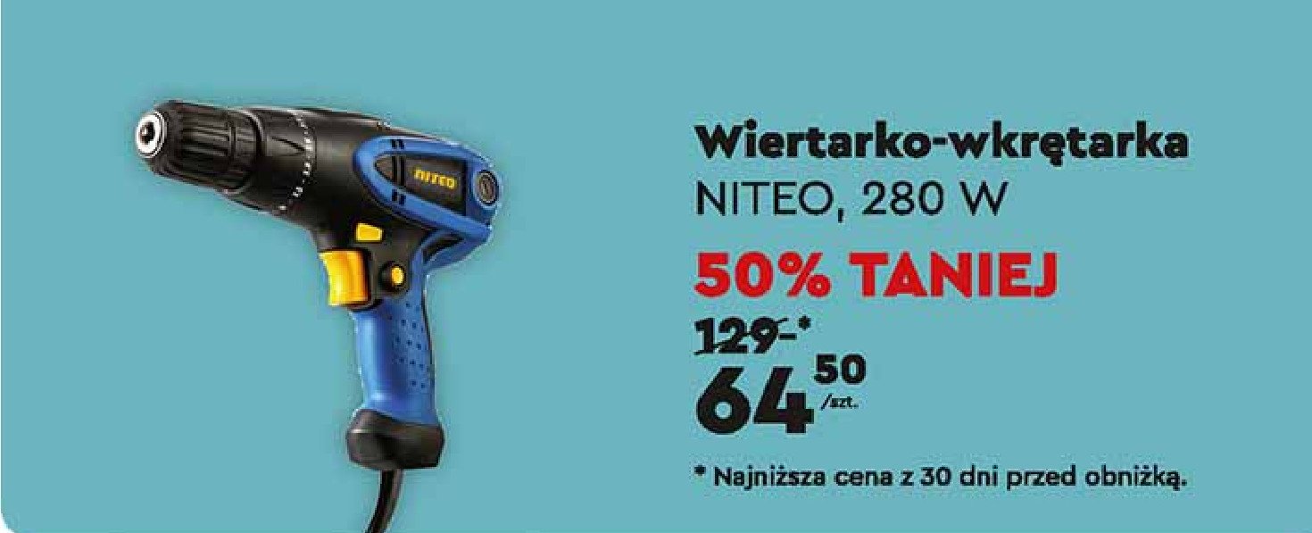 Wiertarko-wkrętarka 280w Niteo tools promocja