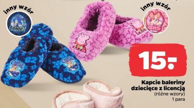 Kapcie baleriny dziecięce z licencją różne wzory promocja w Netto