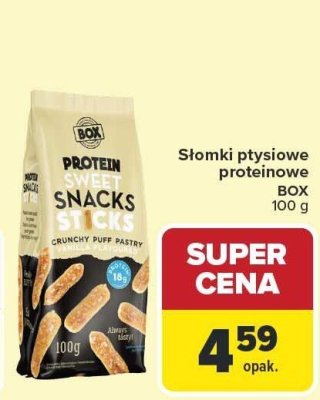 Słomki płysiowe proteinowe BOX promocja w Carrefour Market