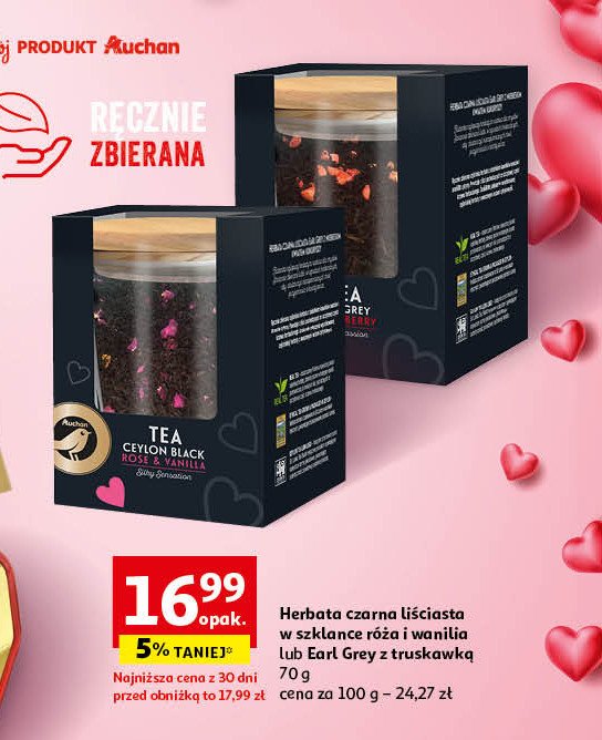 Herbata z różą i wanilią Auchan promocja