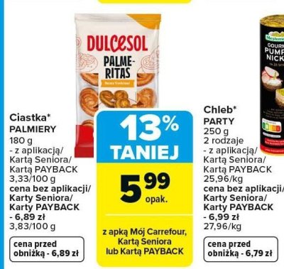 Ciastka Palmeritas Dulcesol promocja w Carrefour