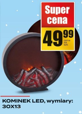 Kominek LED wymiary 30x13 promocja w Supeco