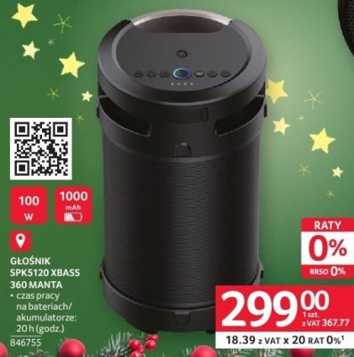 Głośnik SPK5120 xBass 360 Manta 846755 promocja w Selgros