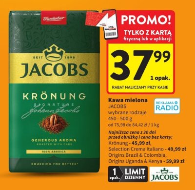 Kawa mielona Jacobs Krönung promocja w Intermarche
