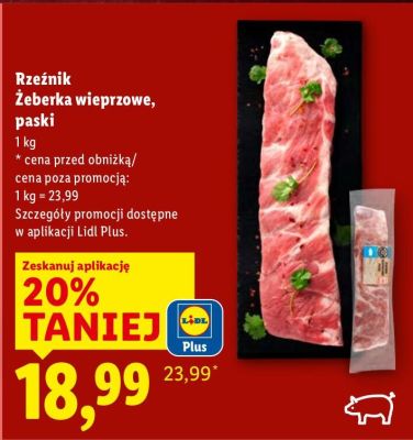 Żeberka wieprzowe paski Rzeźnik promocja w Lidl