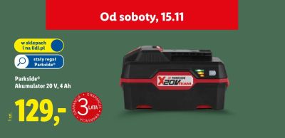 Akumulator 20 V, 4 Ah promocja w Lidl