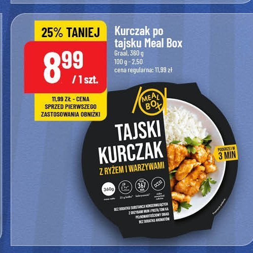 Tajski kurczak z ryżem i warzywami Meal box promocja