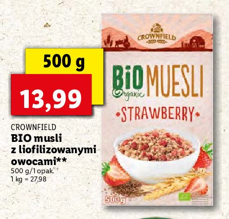Musli z truskawkami Crownfield promocja