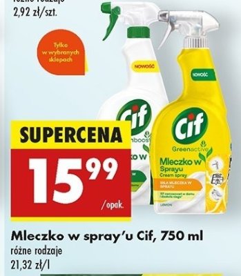 Mleczko w sprayu original Cif cleanboost promocja