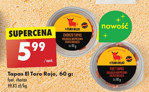 Tapas fuet El toro rojo promocja