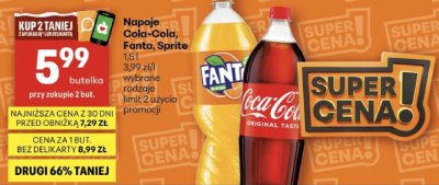Napoje Cola-Cola, Fanta, Sprite promocja w Delikatesy Centrum