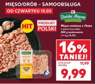 Mięso mielone z fileta z piersi kurczaka Stoisko mięsne promocja