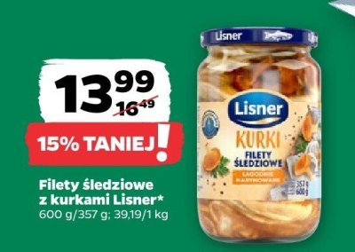 Filety śledziowe z kurkami ałędzowymi Lisner promocja w Netto