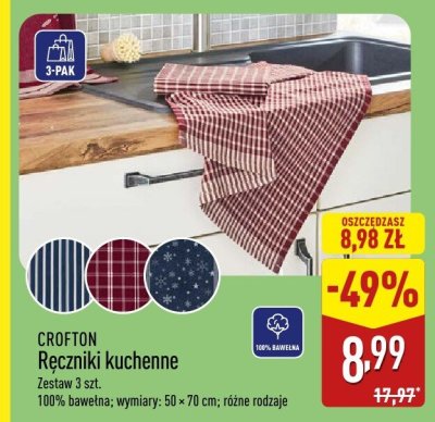 Ręczniki kuchenne CROFTON promocja w Aldi