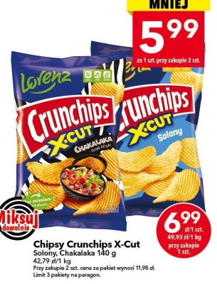 Chipsy Crunchips X-Cut Solony 140g promocja w LEWIATAN
