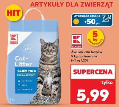 Żwirek dla kotów 5kg  promocja w Kaufland