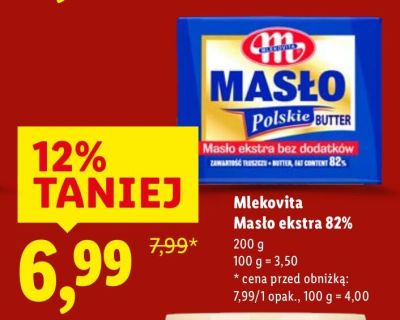 Masło ekstra 82% 200 g promocja w Lidl