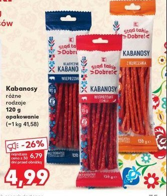 Kabanosy z kurczaka K-classic st膮d takie dobre! promocja