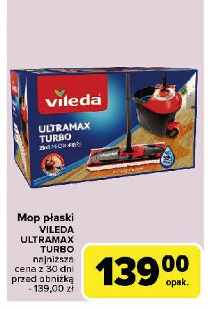 Komplet wiadro + mop płaski Vileda ultramax promocja w Carrefour