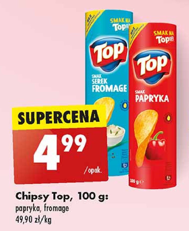 Chipsy o smaku papryki Top chips Top (biedronka) promocja