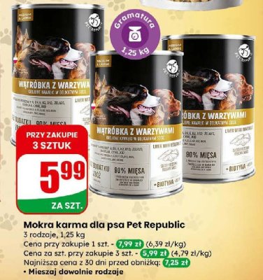 Mokra karma dla psa Pet Republic Wątróbka z warzywami promocja w Dino