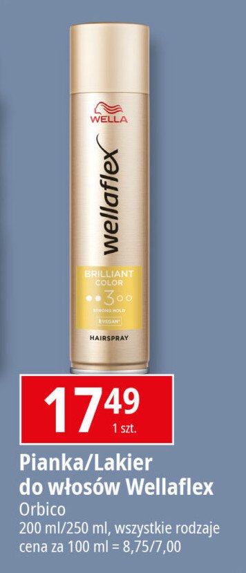 Pianka do włosów brilliant color Wellaflex promocja