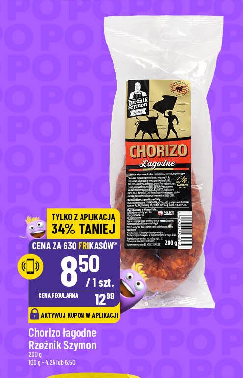 Chorizo łagodne Rzeźnik szymon poleca promocja