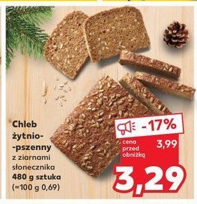 Chleb żytnio-pszenny z ziarnami słonecznika promocja w Kaufland