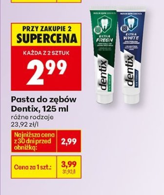 Pasta do zębów Dentix, 125 ml promocja w Biedronka