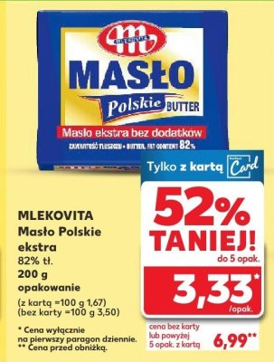 Masło Polskie ekstra 82% tł. promocja w Kaufland
