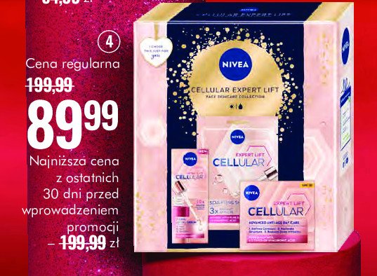 Zestaw w pudełku cellular expert lift: krem do twarzy 50 ml + serum do twarzy 30 ml + maska do twarzy Nivea zestaw promocja