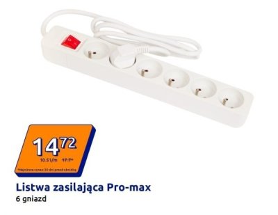 Listwa zasilająca 6 gniazd promocja w Action