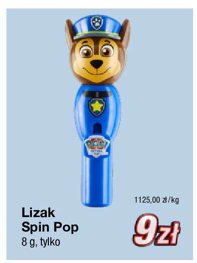 Lizak spin pop psi patrol Maxco promocja