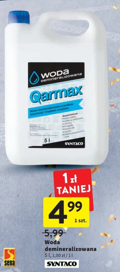 Woda demineralizowana Qarmax promocja