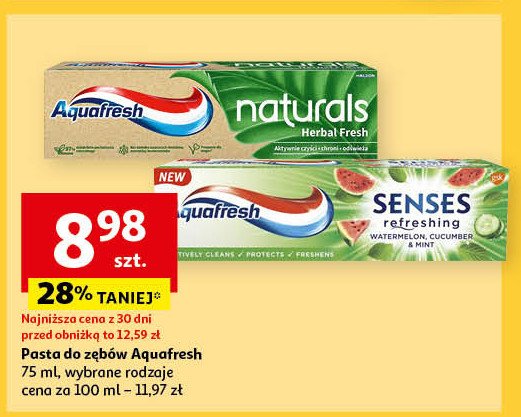 Pasta do zębów herbal fresh Aquafresh naturals promocja