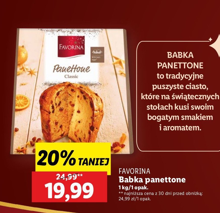 Babka panettone Favorina promocja