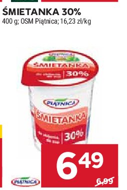 艢mietana 30% Pi膮tnica promocja