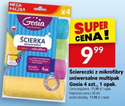 Ściereczki z mikrofibry uniwersalne multipak Gosia 4 szt. 1 opak. promocja w Twój Market