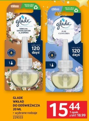 GLADE WKŁAD DO ODŚWIEŻACZA 20 ML wybrane rodzaje promocja w Selgros