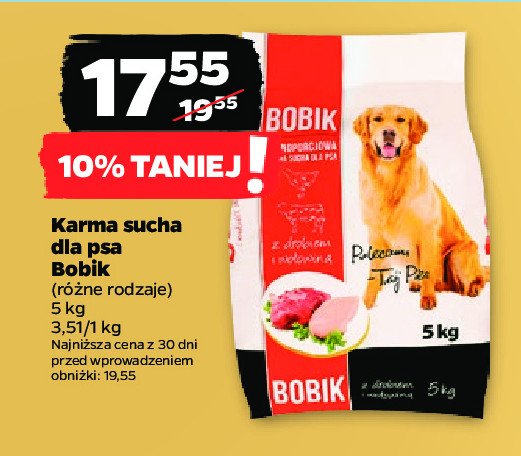 Karma dla psa z drobiem i wołowiną Bobik promocja
