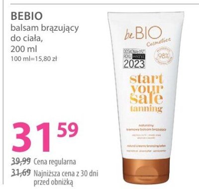 Bebio balsam brązujący do ciała promocja w Hebe
