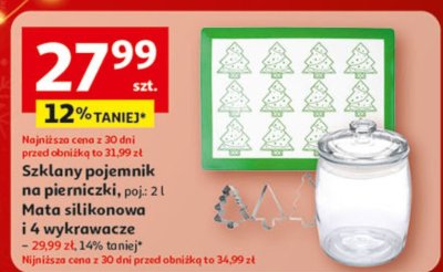 Szklany pojemnik na pierniczki, poj.: 2 l Mata silikonowa i 4 wykrawacze promocja w Auchan