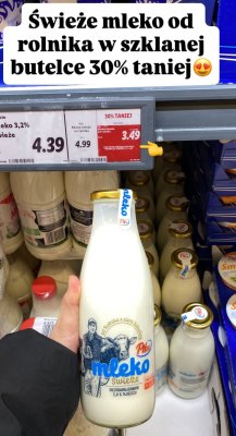 Mleko świeże od rolnika 3,2% w szklanej butelce promocja w Lidl